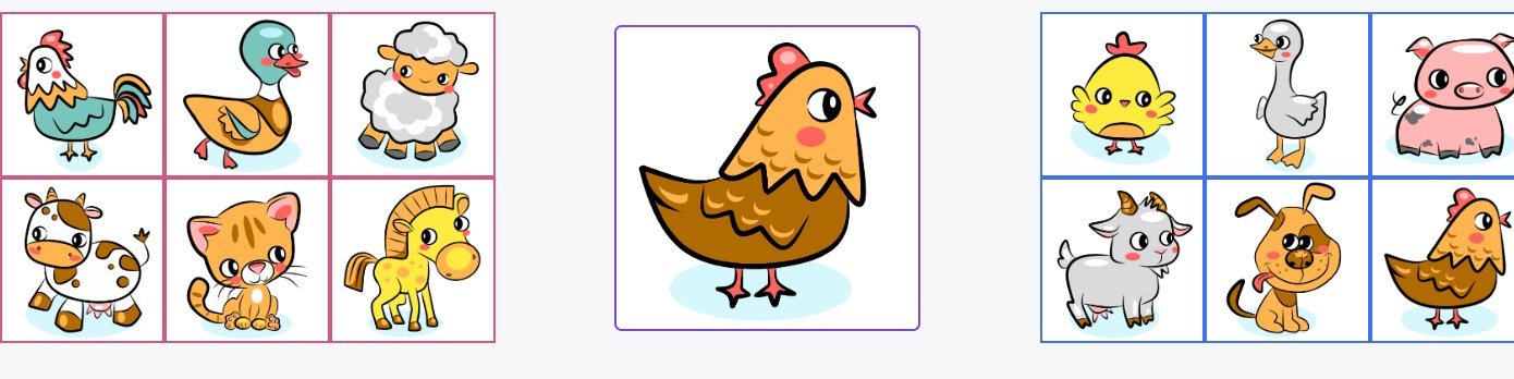 Карточки домашних животных в игре лото (бинго)