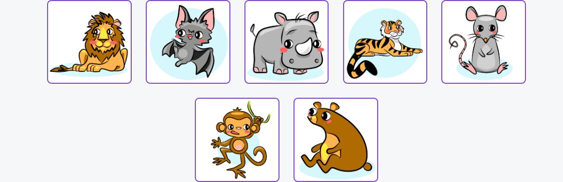 Карточки диких животных в игре исчезновение